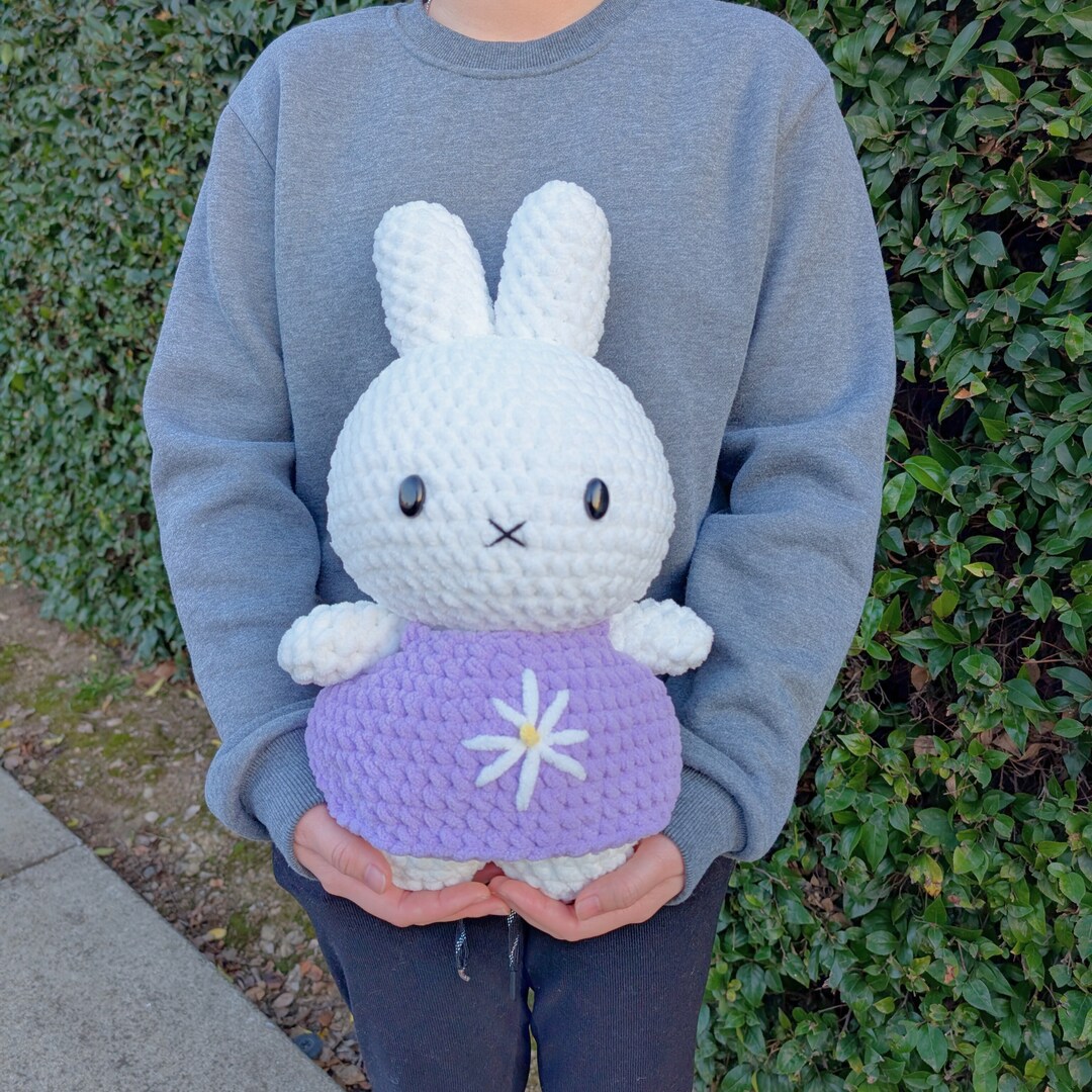 Miffy Bunny Dress Customizable Crocheted Plushie | Little Rabbit 16 Inches Stuffed Animal | Handmade Colorful Plush | Kawai Toy Gifts | MakerPlace by Michaels Miffy Bunny Dress Customizable Crocheted Plushie | Little Rabbit 16 Inches Stuffed Animal | Handmade Colorful Plush | Kawai Toy Gifts | MakerPlace by Michaels